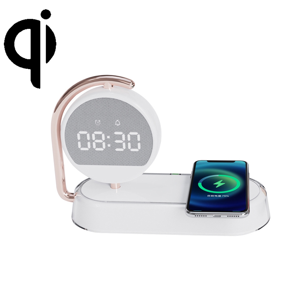 K01T 15W 3 In 1 Mobile Phone Wireless Charging with Alarm Clock and Night Light(White) K01T 15W 3 In 1 Mobile Phone Wireless Charging with Alarm Clock and Night Light(White)