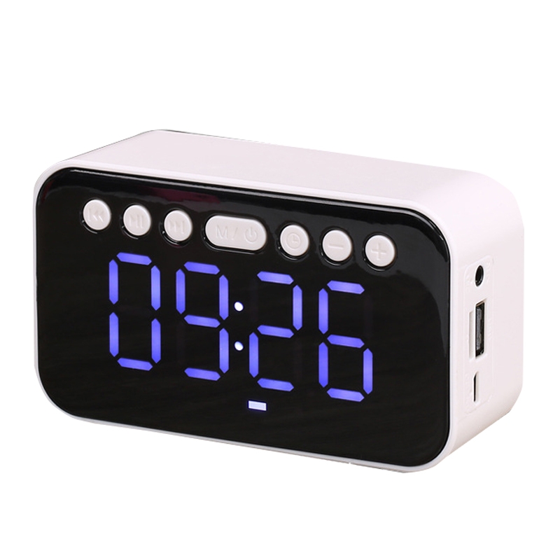 AI Intelligent Wireless Bluetooth Speaker Inserting Card Clock Portable Audio, Style: Standard Edition (White) AI Intelligent Wireless Bluetooth Speaker Inserting Card Clock Portable Audio, Style: Standard Edition (White)