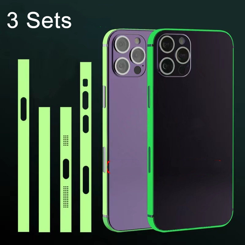 For iPhone 14 Pro 3 Sets Luminous Border Film Dustproof Side Film(Green) For iPhone 14 Pro 3 Sets Luminous Border Film Dustproof Side Film(Green)