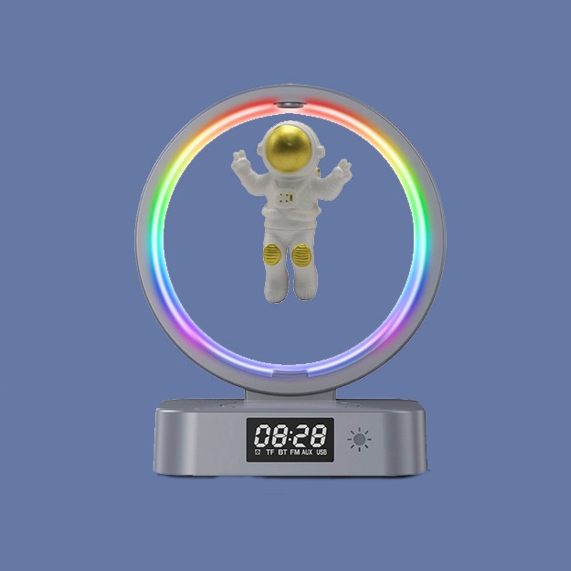 Y-558 Magnetic Levitation Astronaut TWS Bluetooth Speaker With RGB Light,Style: Golden Clock Model Y-558 Magnetic Levitation Astronaut TWS Bluetooth Speaker With RGB Light,Style: Golden Clock Model