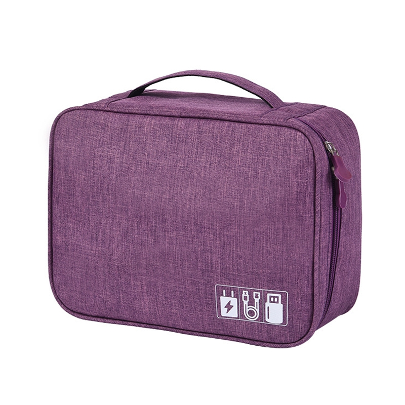 RH917 Data Cables Storage Bags Cationic Polyester Multifunctional Digital Bag(Purple) RH917 Data Cables Storage Bags Cationic Polyester Multifunctional Digital Bag(Purple)