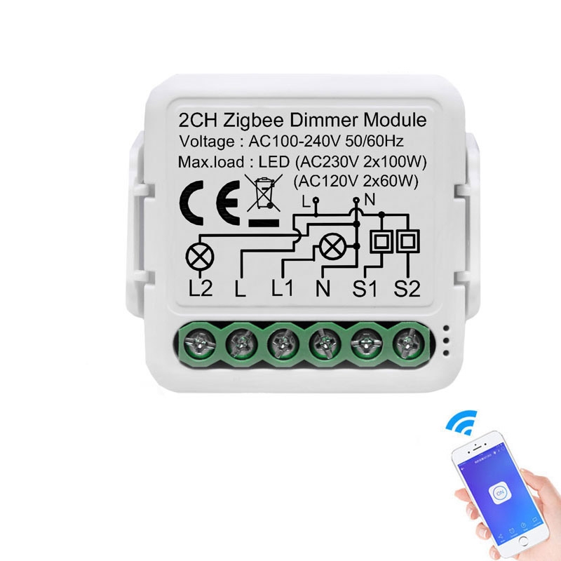 Tuya ZigBee 2 Ways Dimming Switch APP Phone Voice Control Modification Module Zero Firewire Edition