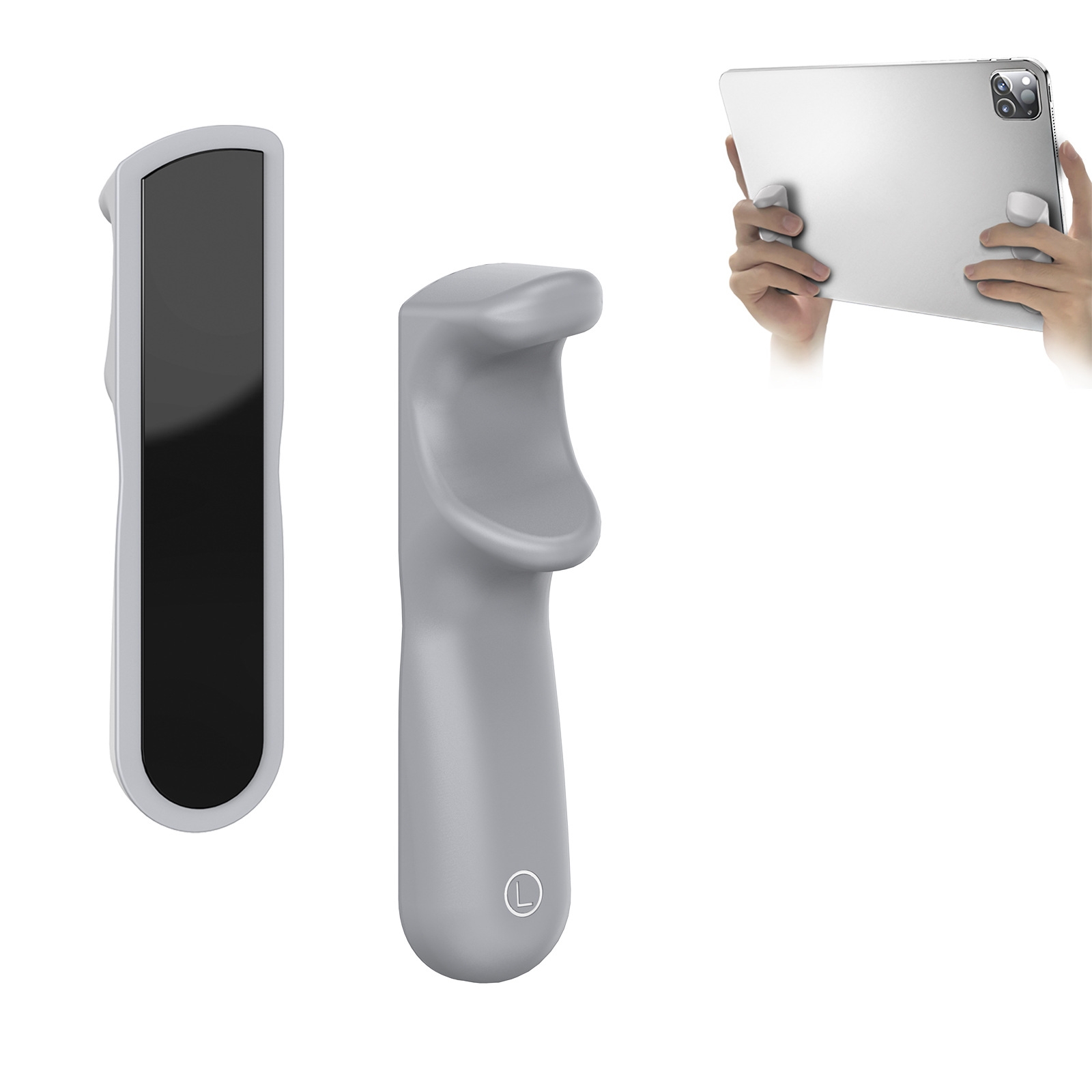 Tablet Stand Silicone Handle Grip Portable Tablet PC Gaming Auxiliary Finger(Gray) Tablet Stand Silicone Handle Grip Portable Tablet PC Gaming Auxiliary Finger(Gray)