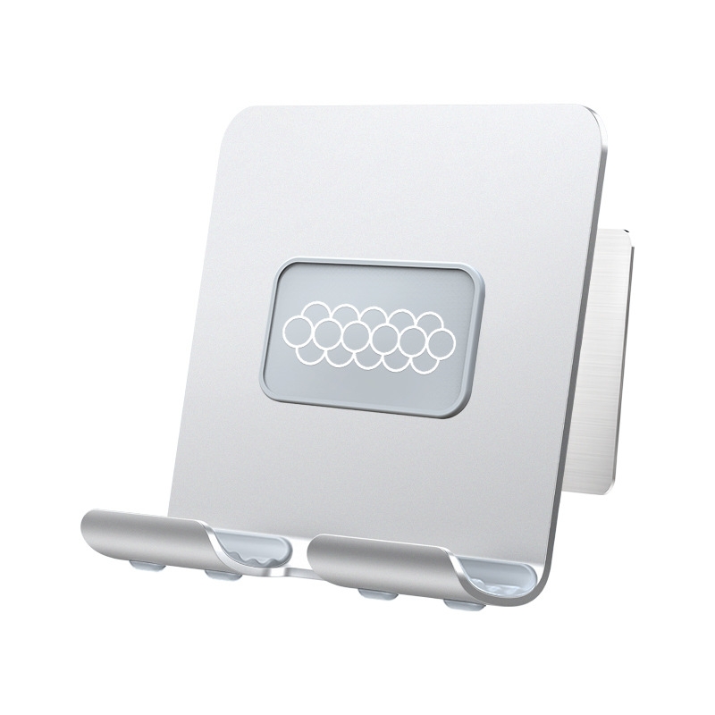 B87 Punch-free Tablet PC Aluminum Alloy Bracket Bathroom Kitchen Adhesive Wall Phone Holder(Silver Gray) B87 Punch-free Tablet PC Aluminum Alloy Bracket Bathroom Kitchen Adhesive Wall Phone Holder(Silver Gray)