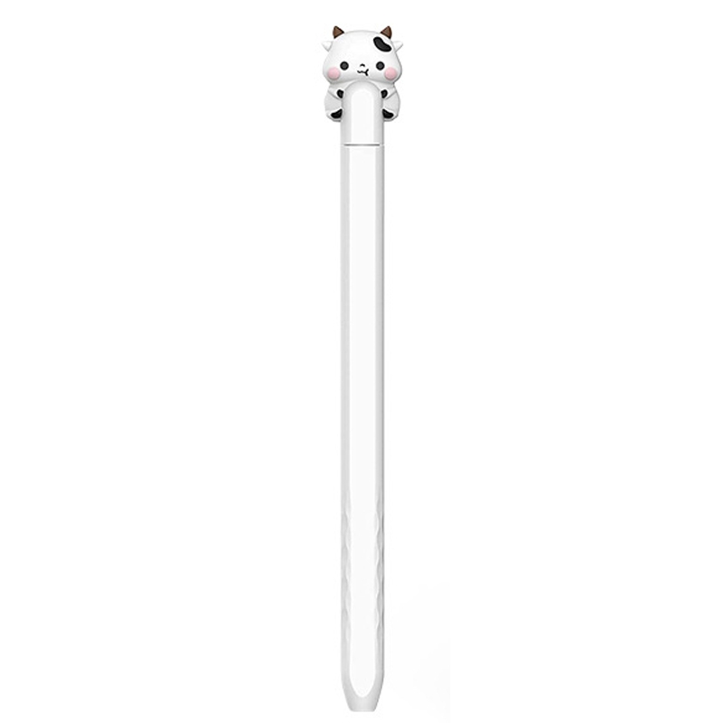 For Apple Pencil 2 AhaStyle PT-LC129 Pen Case Cartoon Silicone Protective Case(Cow White) For Apple Pencil 2 AhaStyle PT-LC129 Pen Case Cartoon Silicone Protective Case(Cow White)