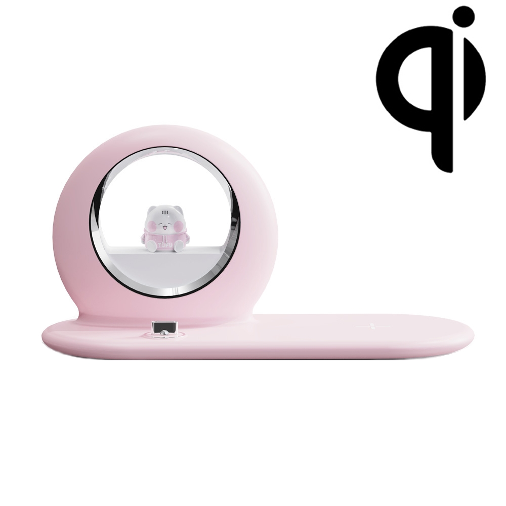 ICARER FAMILY K08 10W Cartoon Mobile Phone Wireless Fast Charger with Night Light Function(Pink) ICARER FAMILY K08 10W Cartoon Mobile Phone Wireless Fast Charger with Night Light Function(Pink)
