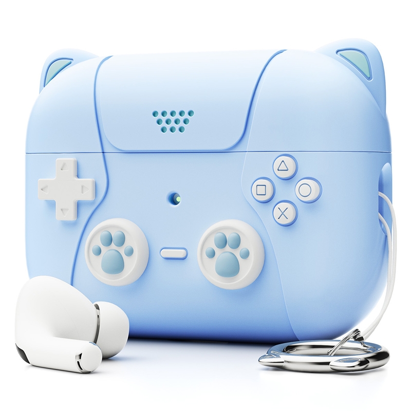 For AirPods Pro 2 Earphone Silicone Protective Case Cat Claw Cover(Light Blue) For AirPods Pro 2 Earphone Silicone Protective Case Cat Claw Cover(Light Blue)