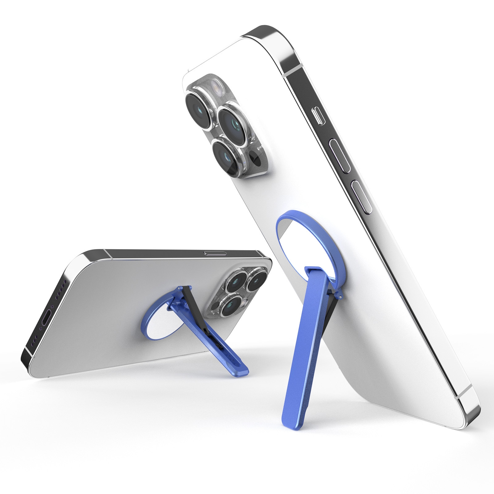 Aluminum Alloy Mobile Phone Bracket Ultra-thin Rotating Back Stick Lollipop Mirror Bracket(Blue) Aluminum Alloy Mobile Phone Bracket Ultra-thin Rotating Back Stick Lollipop Mirror Bracket(Blue)