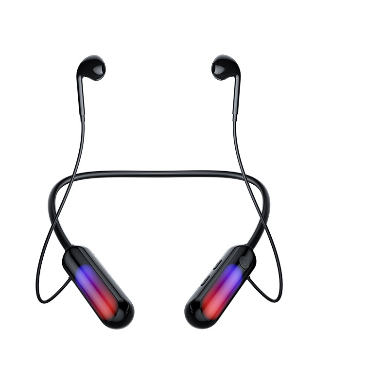 With Atmosphere Lamp Hanging Neck Bluetooth Earphone, Style: Earphone With Atmosphere Lamp Hanging Neck Bluetooth Earphone, Style: Earphone