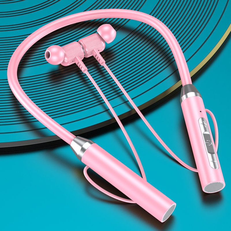 Wireless Hanging Neck Long Battery Life Sports Binaural Bluetooth Headset(Pink OPP Bag) Wireless Hanging Neck Long Battery Life Sports Binaural Bluetooth Headset(Pink OPP Bag)