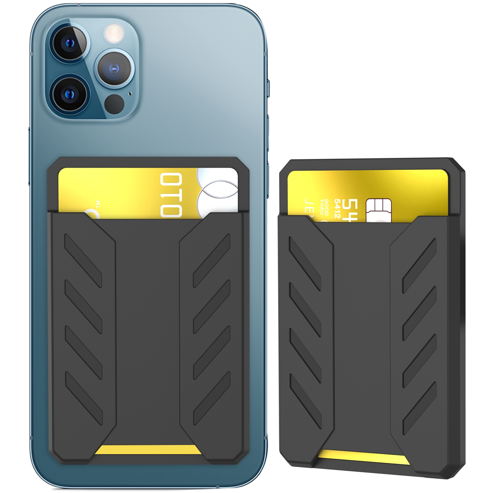 For iPhone 12 / 13 / 14 Series AhaStyle PT133-A Silicone Magnetic Card Case(Black) For iPhone 12 / 13 / 14 Series AhaStyle PT133-A Silicone Magnetic Card Case(Black)