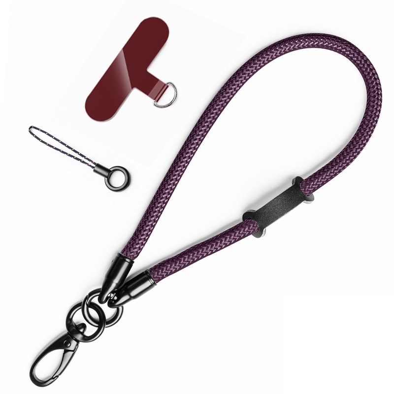 Nylon Braided Lanyard For Mobile Phone Multi-function Anti-lost Pad(Dark Purple) Nylon Braided Lanyard For Mobile Phone Multi-function Anti-lost Pad(Dark Purple)