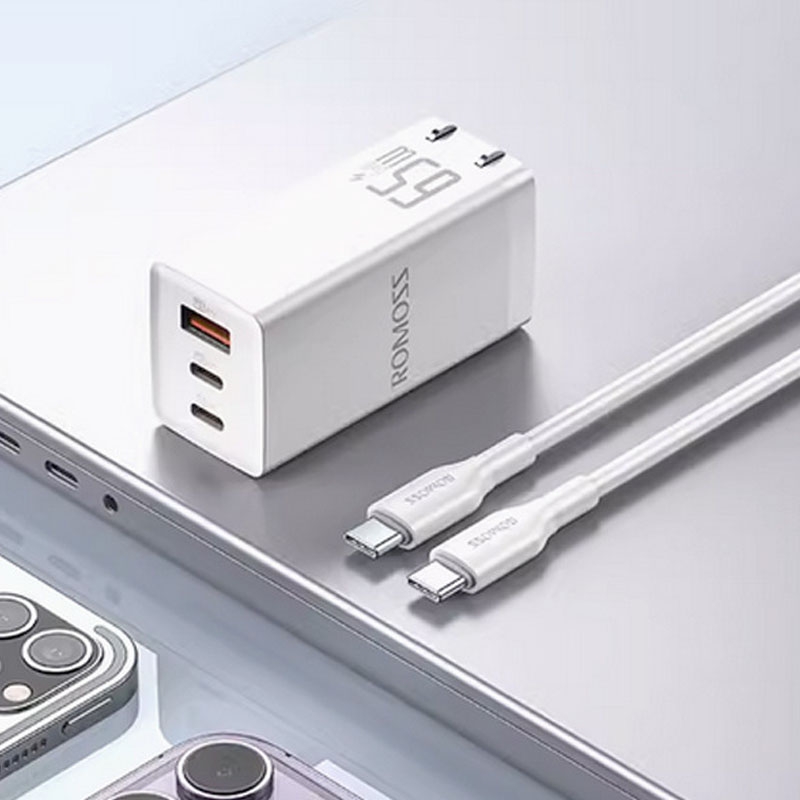65W Set ROMOSS AC65H USB+Type-C/USB-C 65W Multifunctional Foldable GaN Charger, CN Plug 65W Set ROMOSS AC65H USB+Type-C/USB-C 65W Multifunctional Foldable GaN Charger, CN Plug