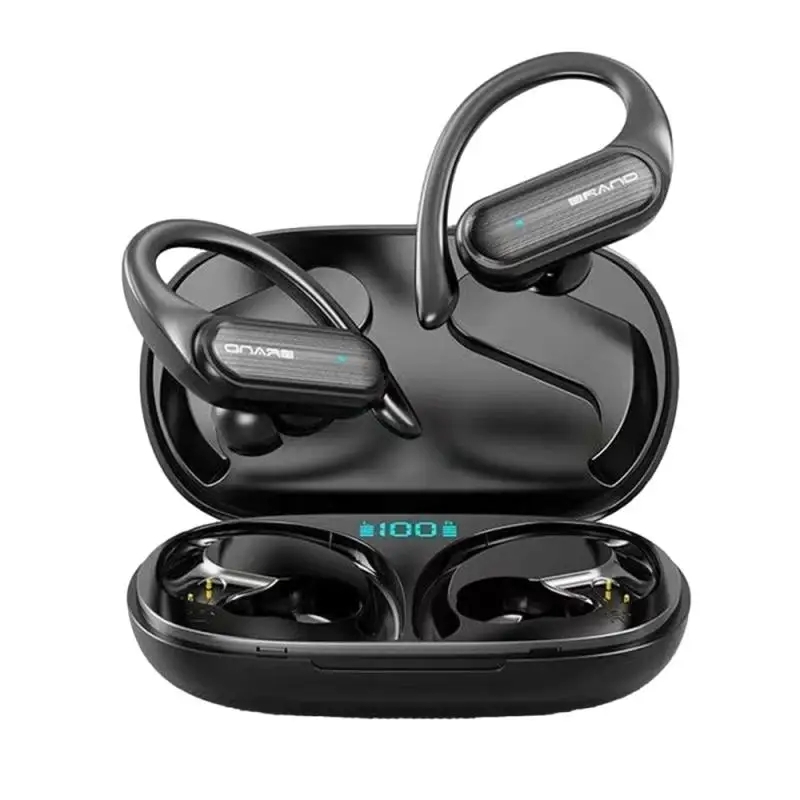 TWS Ear-mounted Sports Waterproof LED Digital Display Wireless Bluetooth Earphones(Black) TWS Ear-mounted Sports Waterproof LED Digital Display Wireless Bluetooth Earphones(Black)