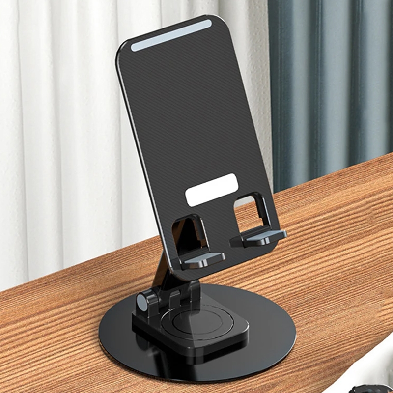 360 Degree Rotating Aluminum Alloy Phone Holder Desktop Telescopic Bracket(Black)