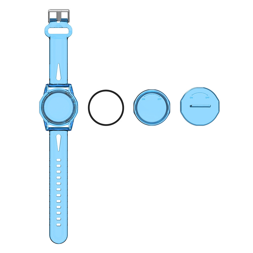 For AirTag PC+TPU Transparent Watch Strap Tracker Protective Case Anti-lost Device Cover, Color: Blue For AirTag PC+TPU Transparent Watch Strap Tracker Protective Case Anti-lost Device Cover, Color: Blue