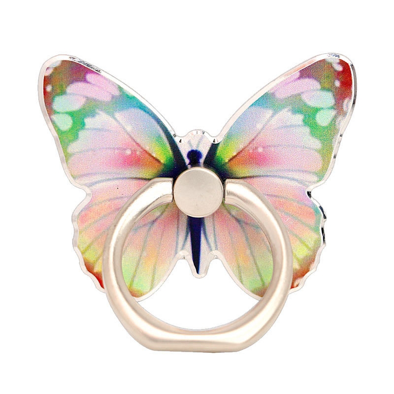 Cute Cartoon Butterfly Multifunctional Finger Ring Cell Phone Holder 360 Degree Rotating Universal Phone Ring Stand, Color: Pale Pink Cute Cartoon Butterfly Multifunctional Finger Ring Cell Phone Holder 360 Degree Rotating Universal Phone Ring Stand, Color: Pale Pink