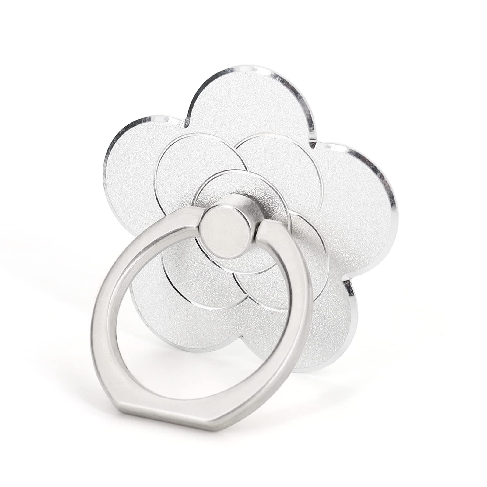 Metal Cell Phone Finger Ring Holder Rotatable Desktop Phone Stand, Color: 5 Leaf Flower Oxidation Silver Metal Cell Phone Finger Ring Holder Rotatable Desktop Phone Stand, Color: 5 Leaf Flower Oxidation Silver