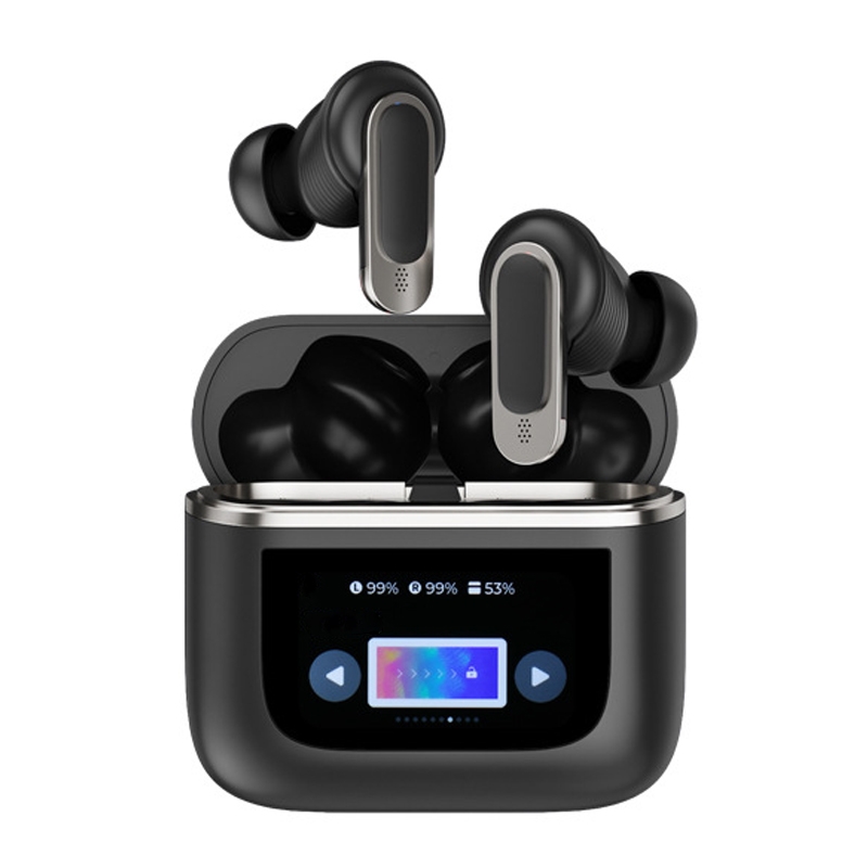Color Screen Touch ANC Active Noise Reduction LCD Wireless Bluetooth Earphones(Black) Color Screen Touch ANC Active Noise Reduction LCD Wireless Bluetooth Earphones(Black)