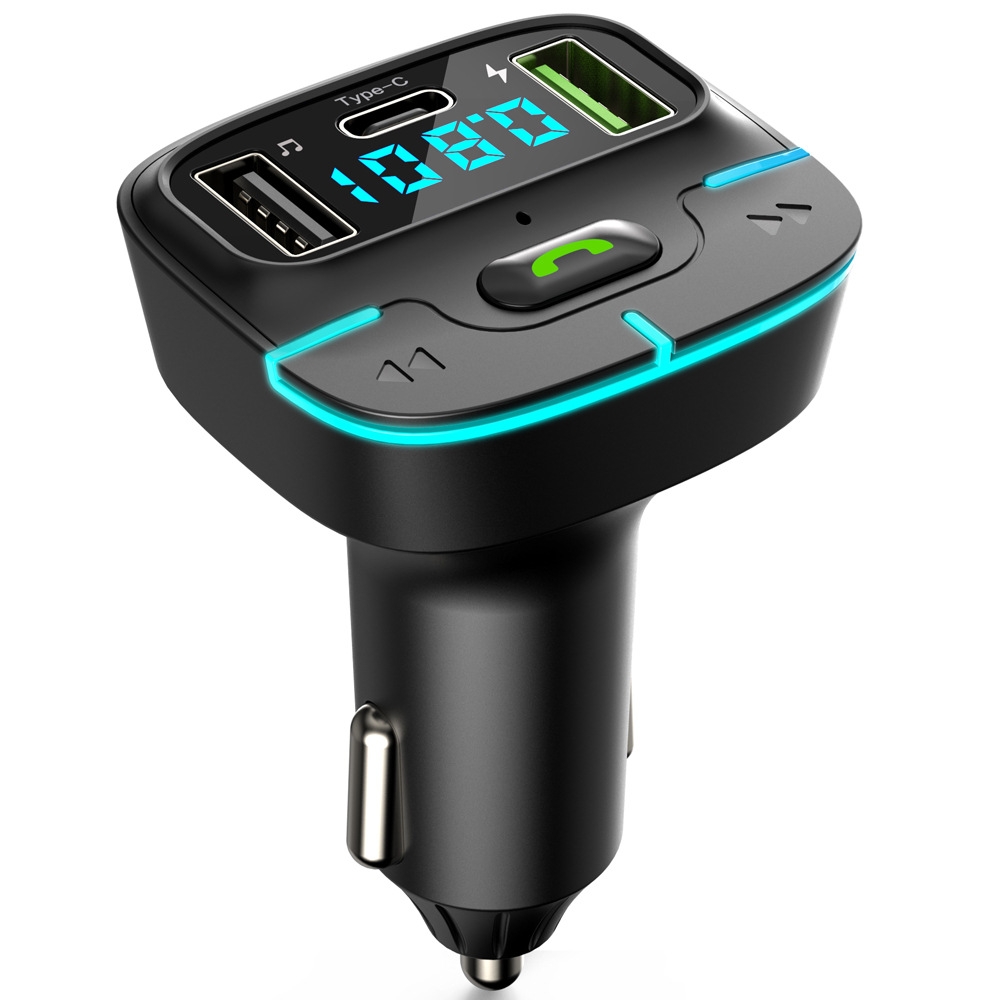 Car Bluetooth MP3 Player Ambient Light Charger(Black) Car Bluetooth MP3 Player Ambient Light Charger(Black)
