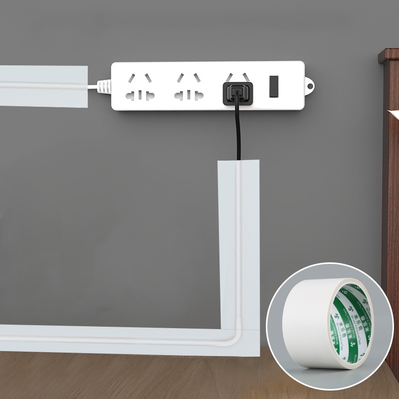 Anti-Biting And Tangled Network Cable Organizer Wire Covering Adhesive Tape, Color: 1 Roll-50mmx5m(White)