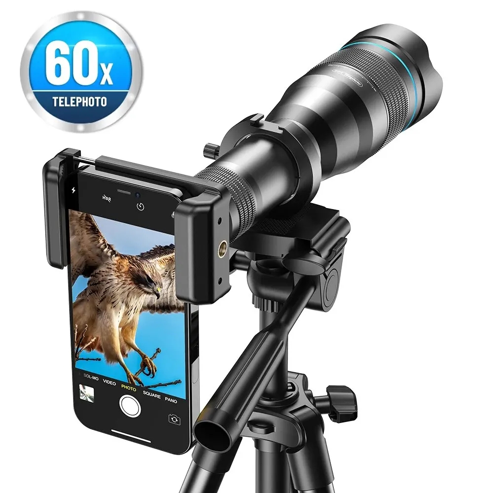 APEXEL 60X Smartphone Telescope Lens With Extendable Tripod Set APEXEL 60X Smartphone Telescope Lens With Extendable Tripod Set