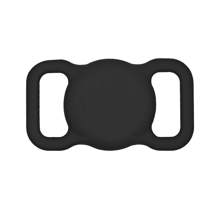 For Airtag Pet Collar Tracker Silicone Case Dog Anti-lost Device Protective Cover(Black)
