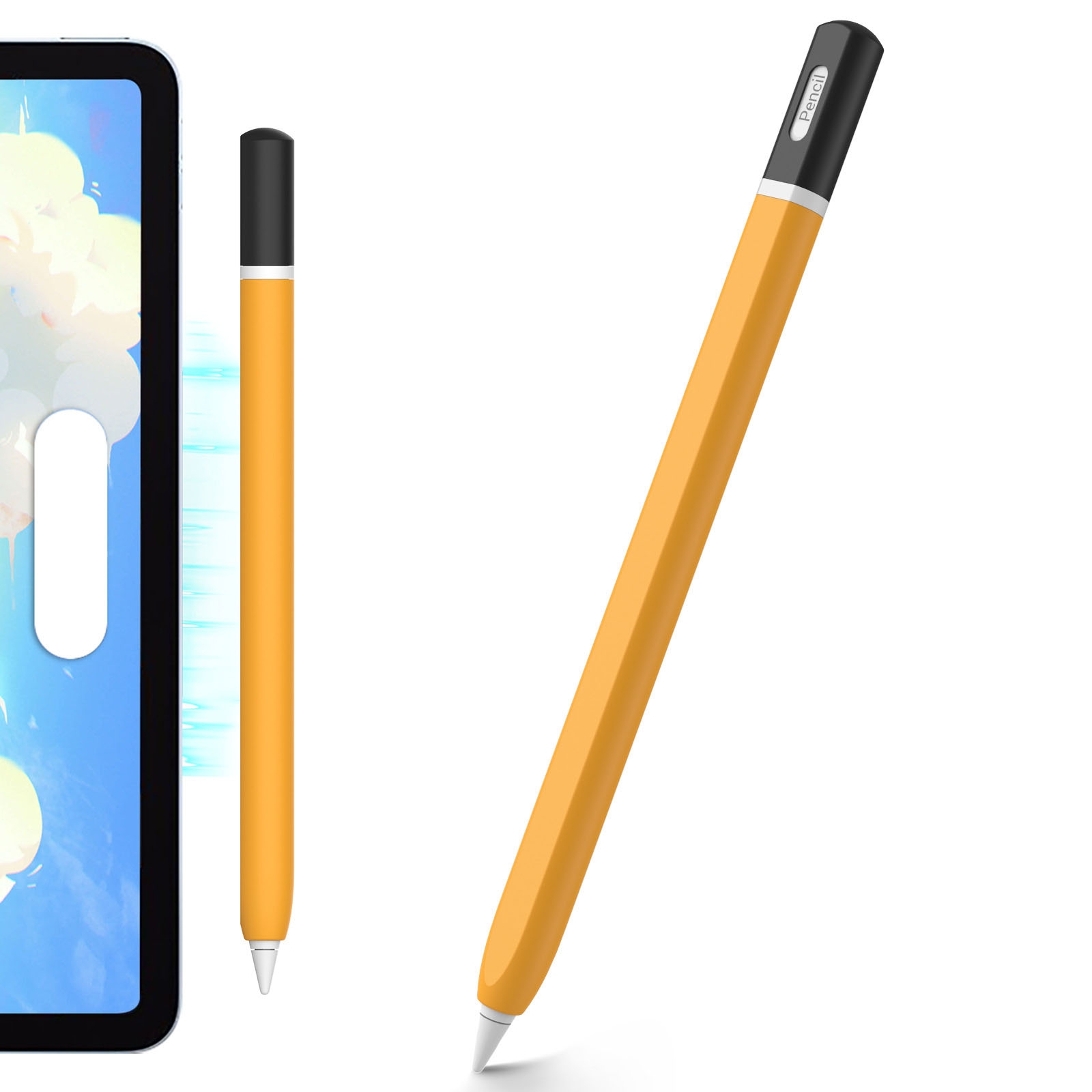 For Apple Pencil 2 AhaStyle JY16-2 Silicone Case Retro Non-slip and Anti-drop Pen Cover(Yellow) For Apple Pencil 2 AhaStyle JY16-2 Silicone Case Retro Non-slip and Anti-drop Pen Cover(Yellow)