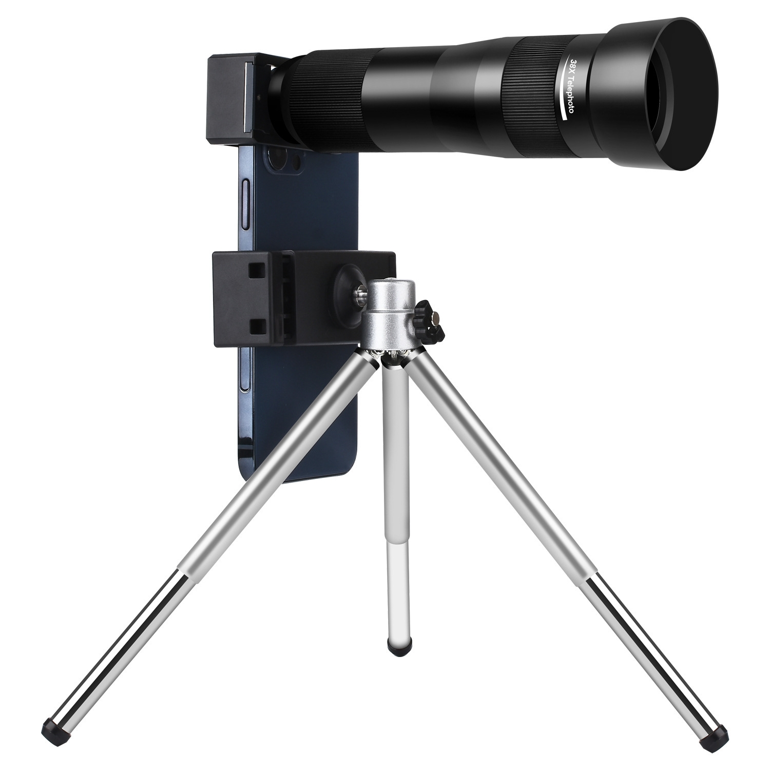 38X Mobile Phone Telephoto Lens Set Monocular Telescope With Tripod 38X Mobile Phone Telephoto Lens Set Monocular Telescope With Tripod