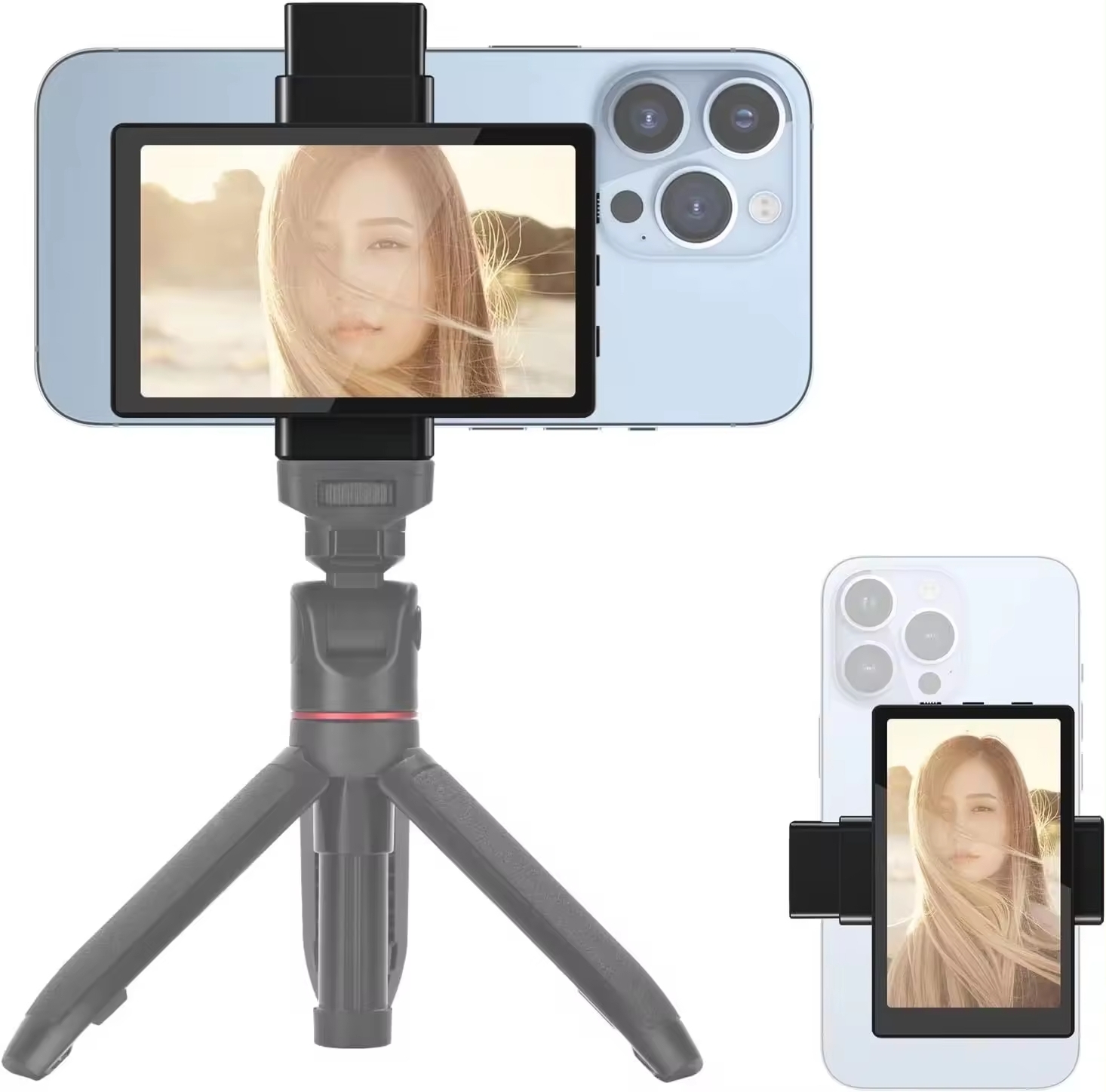KingMa PH01 Smartphone Mini Monitors Sync Rear Camera Selfie Screen with Magnetic Phone Clip KingMa PH01 Smartphone Mini Monitors Sync Rear Camera Selfie Screen with Magnetic Phone Clip