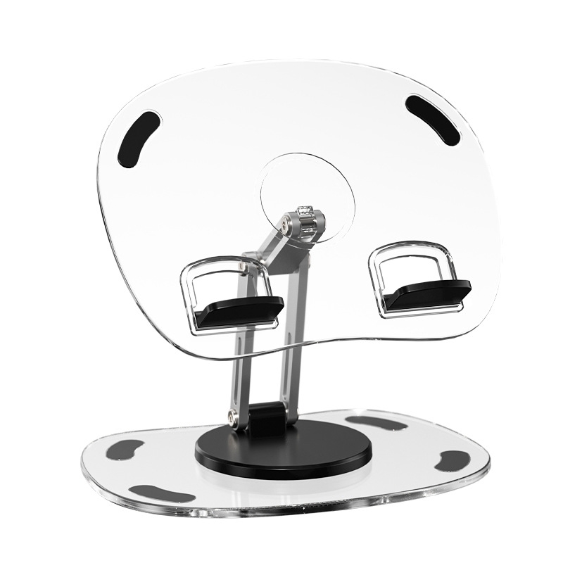 Desktop Foldable Portable Acrylic Mobile Phone Holder 360 Degree Rotating Tablet Stand(Black) Desktop Foldable Portable Acrylic Mobile Phone Holder 360 Degree Rotating Tablet Stand(Black)