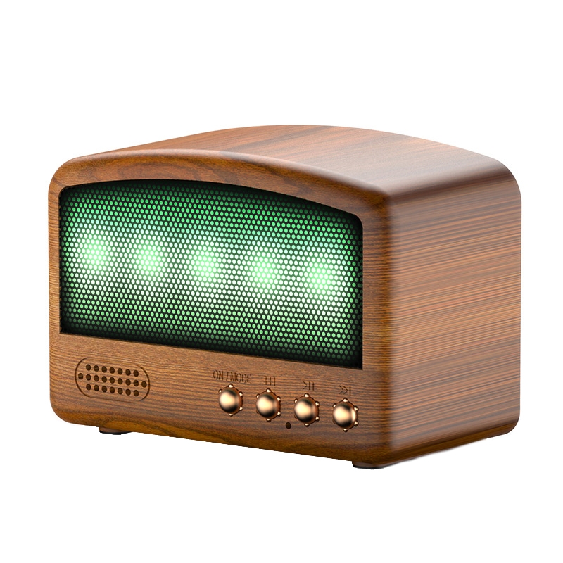 BT11-D Mini Card USB Flash Drive FM Radio Retro Wireless Bluetooth Speaker, Color: Pearwood BT11-D Mini Card USB Flash Drive FM Radio Retro Wireless Bluetooth Speaker, Color: Pearwood