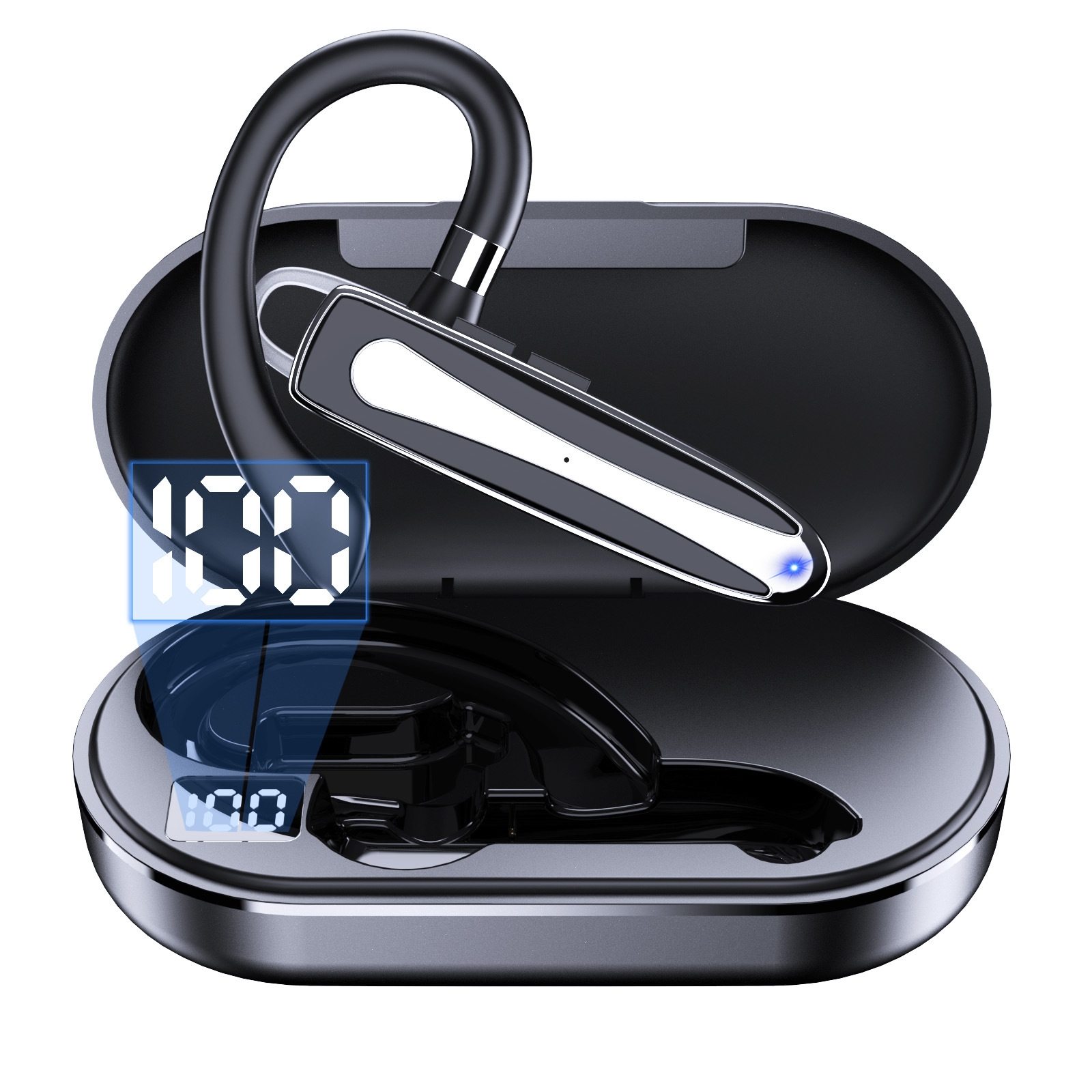 Bluetooth Earphone With Digital Display Charging Compartment Wireless Earphone For Car Talking Noise Reduction(530-1 Flagship Version) Bluetooth Earphone With Digital Display Charging Compartment Wireless Earphone For Car Talking Noise Reduction(530-1 Flagship Version)