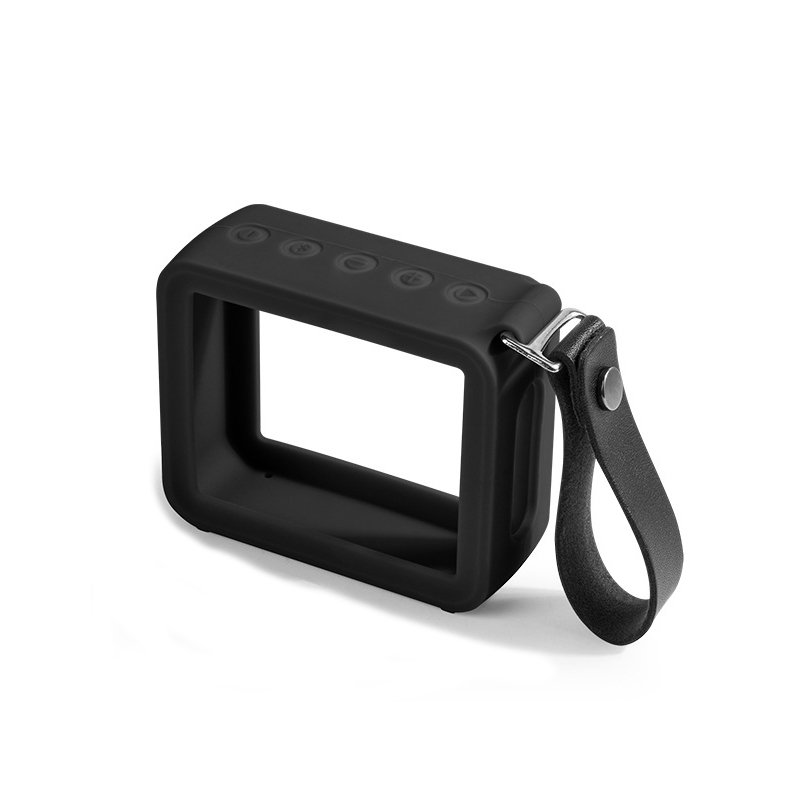For JBL GO 2 Speaker Silicone Cover with PU Hand Strap Anti-lost Audio Protective Case(Black) For JBL GO 2 Speaker Silicone Cover with PU Hand Strap Anti-lost Audio Protective Case(Black)