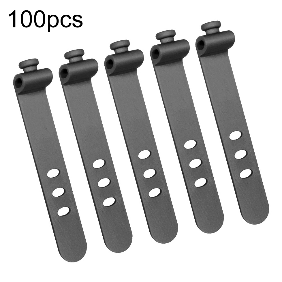 100pcs /Pack 73mm 3-Hole Silicone Cable Tie Wire Winder Organizer(Black) 100pcs /Pack 73mm 3-Hole Silicone Cable Tie Wire Winder Organizer(Black)