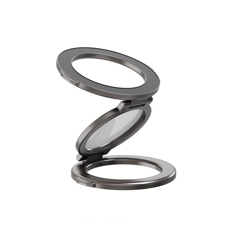 Foldable Double-sided Magnetic Phone Holder Gym Car Universal Stand, Spec: Mirror Type Black Foldable Double-sided Magnetic Phone Holder Gym Car Universal Stand, Spec: Mirror Type Black