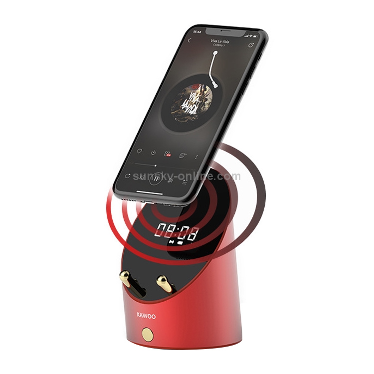 KAWOO Mini Portable Induction Metal Wireless Speaker, Support Bluetooth & Alarm Clock & Mobile Phone Bracket KAWOO Mini Portable Induction Metal Wireless Speaker, Support Bluetooth & Alarm Clock & Mobile Phone Bracket