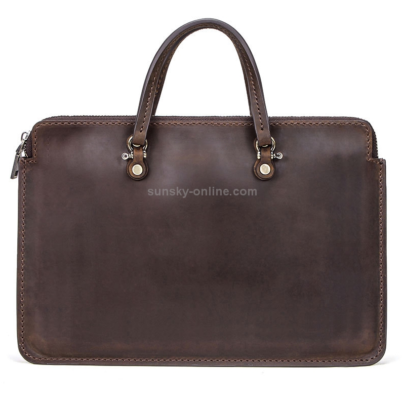 CF3004 For Macbook Pro 15 inch Retro Crazy Horse Texture Zipper Multifunctional Laptop Handbag(Coffee) CF3004 For Macbook Pro 15 inch Retro Crazy Horse Texture Zipper Multifunctional Laptop Handbag(Coffee)