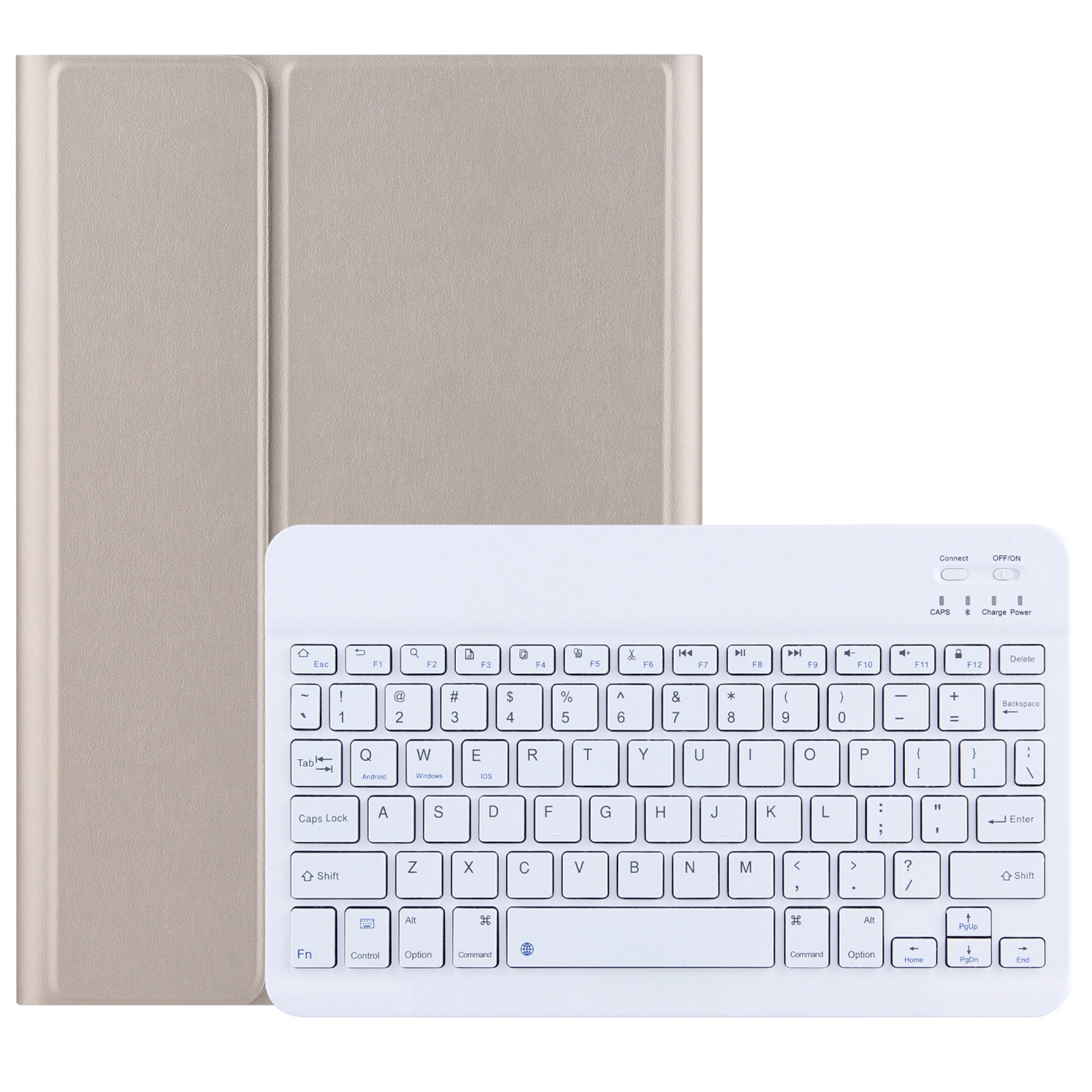 DY-E10 2 in 1 Removable Bluetooth Keyboard + Protective Leather Tablet Case with Holder for Lenovo Tab E10(Gold)