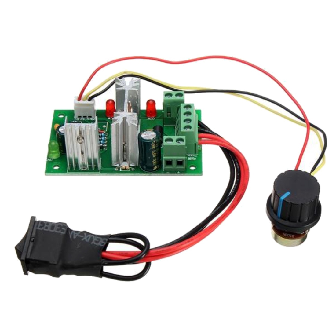 LDTR-WG0266 DC 6-30V 200W 16KHz PWM Motor Speed Controller Regulator Reversible Control Forward/Reverse Switch (Green)