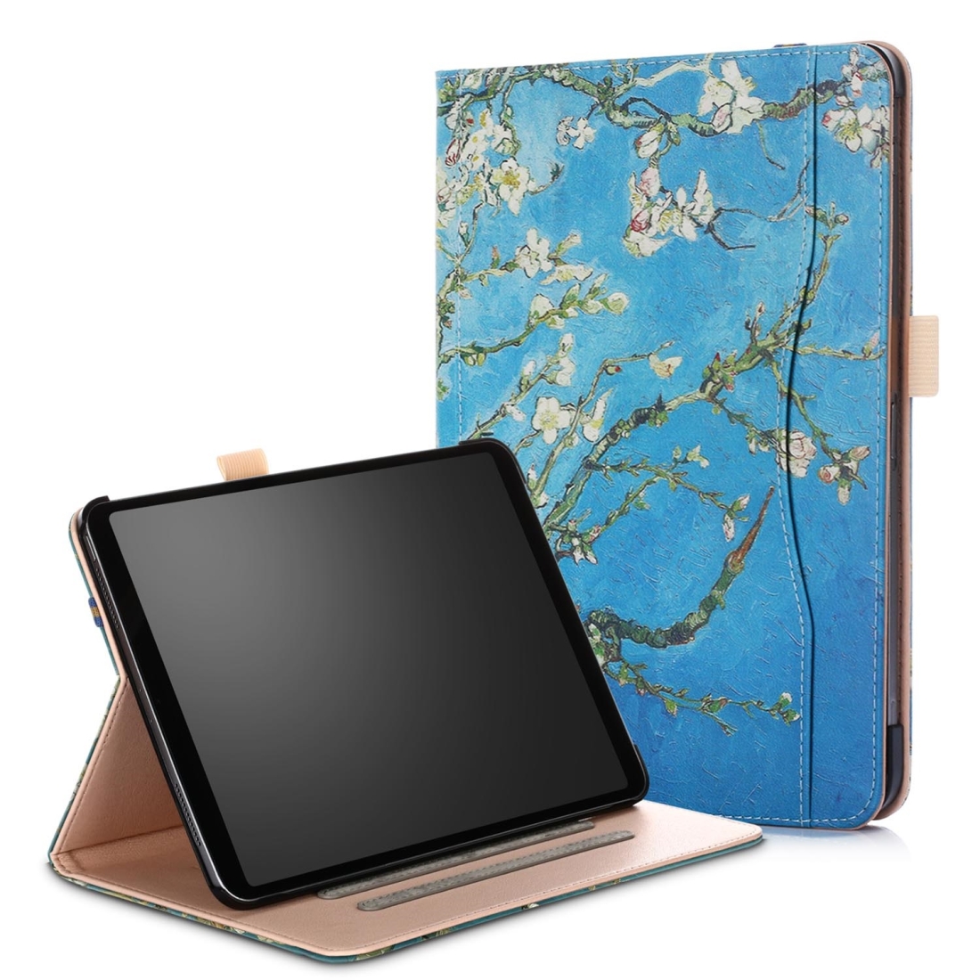 Apricot Flower Pattern Colored Painted Horizontal Flip PU Leather Case for iPad Pro 11 inch, with Holder & Sleep / Wake-up Function Apricot Flower Pattern Colored Painted Horizontal Flip PU Leather Case for iPad Pro 11 inch, with Holder & Sleep / Wake-up Function