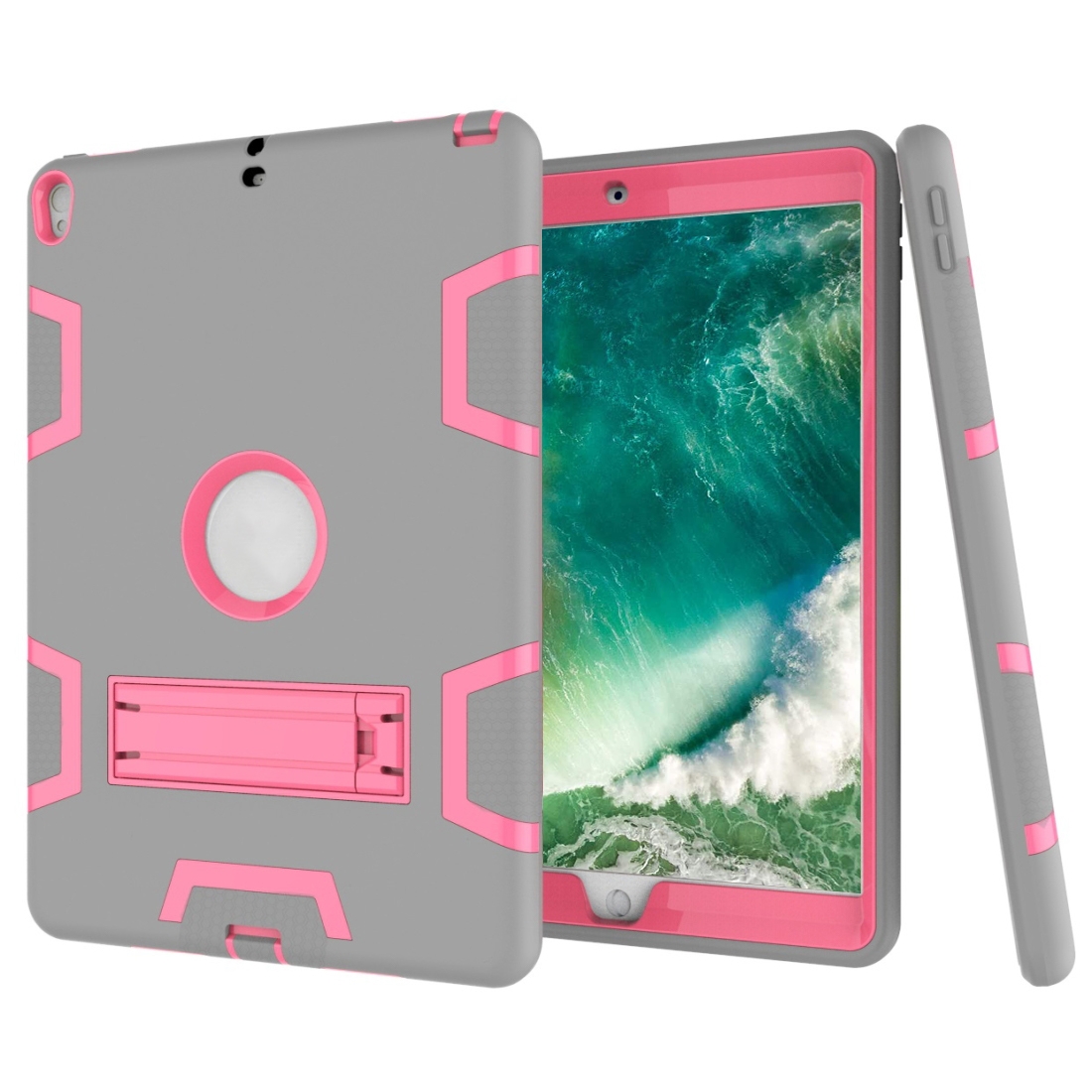 Contrast Color Silicone + PC Shockproof Case for iPad Air 2019 10.5 inch / Pro 10.5 inch, with Holder Contrast Color Silicone + PC Shockproof Case for iPad Air 2019 10.5 inch / Pro 10.5 inch, with Holder