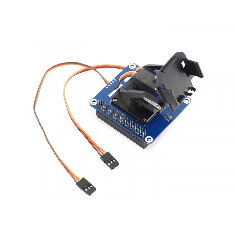 Waveshare 2-DOF Pan-Tilt HAT for Raspberry Pi, Light Intensity Sensing, I2C Interface