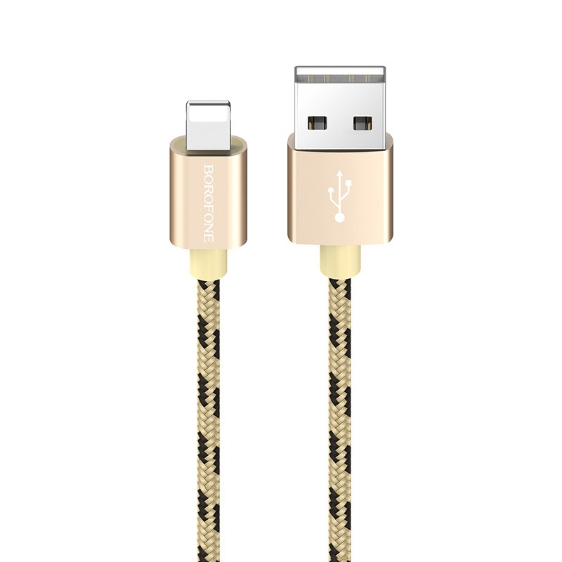 Borofone BX24 Ring Current 8 Pin to USB Weave Charging Data Cable for iPhone X, iPhone 8 & 8 Plus, iPhone 7 & 7 Plus, iPhone 6 & 6s, iPhone 6 Plus & 6s Plus (Gold) Borofone BX24 Ring Current 8 Pin to USB Weave Charging Data Cable for iPhone X, iPhone 8 & 8 Plus, iPhone 7 & 7 Plus, iPhone 6 & 6s, iPhone 6 Plus & 6s Plus (Gold)