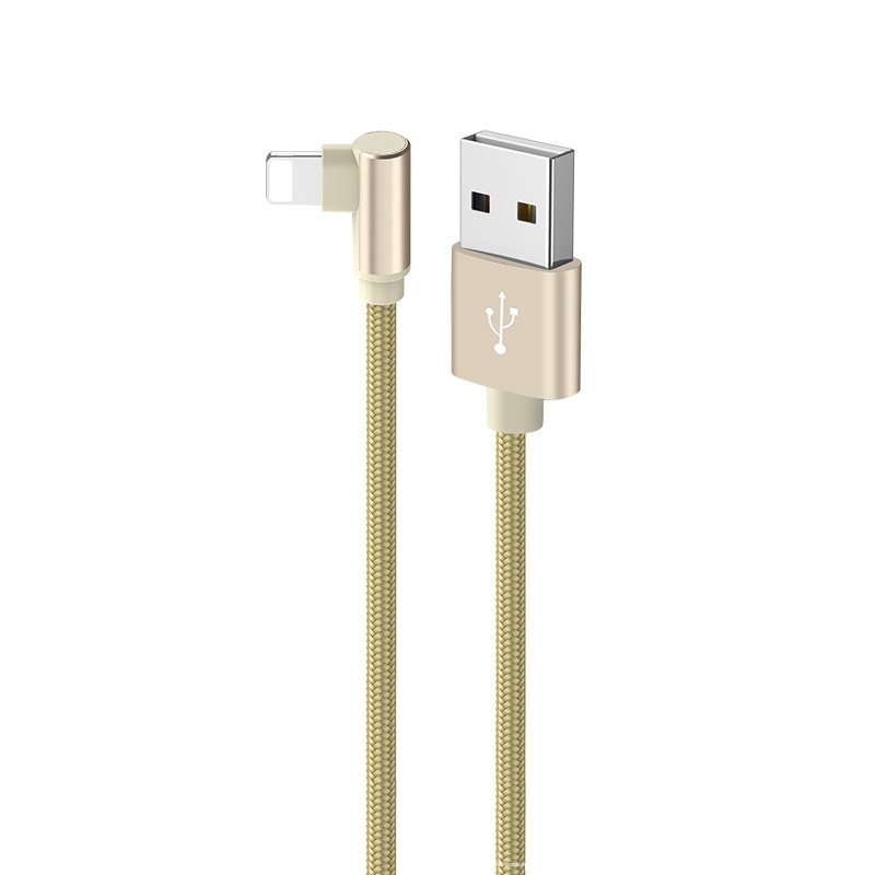 Borofone BX26 8 Pin USB Elbow Charging Data Cable for iPhone X, iPhone 8 & 8 Plus, iPhone 7 & 7 Plus, iPhone 6 & 6s, iPhone 6 Plus & 6s Plus (Gold) Borofone BX26 8 Pin USB Elbow Charging Data Cable for iPhone X, iPhone 8 & 8 Plus, iPhone 7 & 7 Plus, iPhone 6 & 6s, iPhone 6 Plus & 6s Plus (Gold)