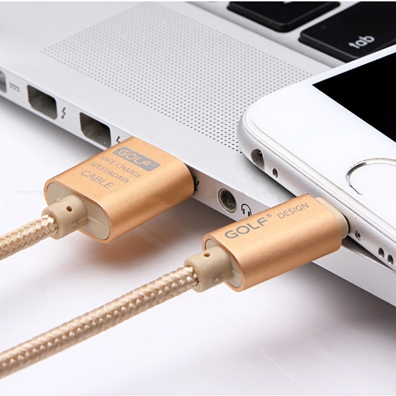 GOLF GC-10i 8 Pin to USB Charging Data Cable for iPhone 7 & 7 Plus, iPhone 6 & 6s, iPhone 6 Plus & 6s Plus (Gold) GOLF GC-10i 8 Pin to USB Charging Data Cable for iPhone 7 & 7 Plus, iPhone 6 & 6s, iPhone 6 Plus & 6s Plus (Gold)