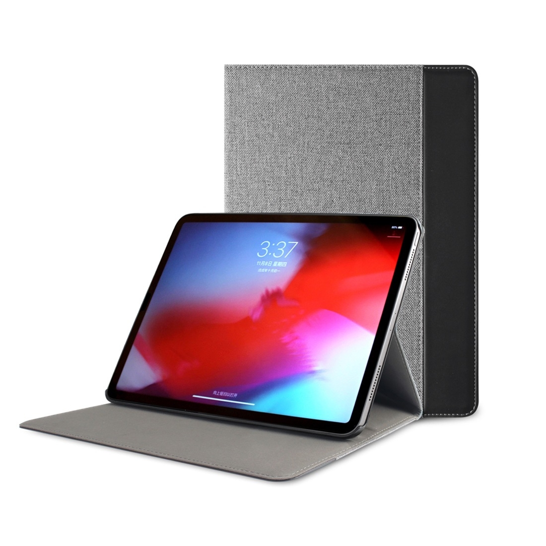 Mutural British Series Color Matching PC + Canvas PU Leather Case for iPad Pro 12.9 inch (2018), with Holder & Pen Slot Mutural British Series Color Matching PC + Canvas PU Leather Case for iPad Pro 12.9 inch (2018), with Holder & Pen Slot