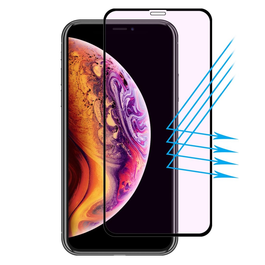 ENKAY Hat-prince Full Glue 0.26mm 9H 2.5D Curved Edge Anti Blue-ray Full Screen Tempered Glass Film for iPhone XR (Black) ENKAY Hat-prince Full Glue 0.26mm 9H 2.5D Curved Edge Anti Blue-ray Full Screen Tempered Glass Film for iPhone XR (Black)