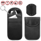 Double Buckle Car Key Signal Shielding Bag Anti-Magnetic RFID Card Case(Black)