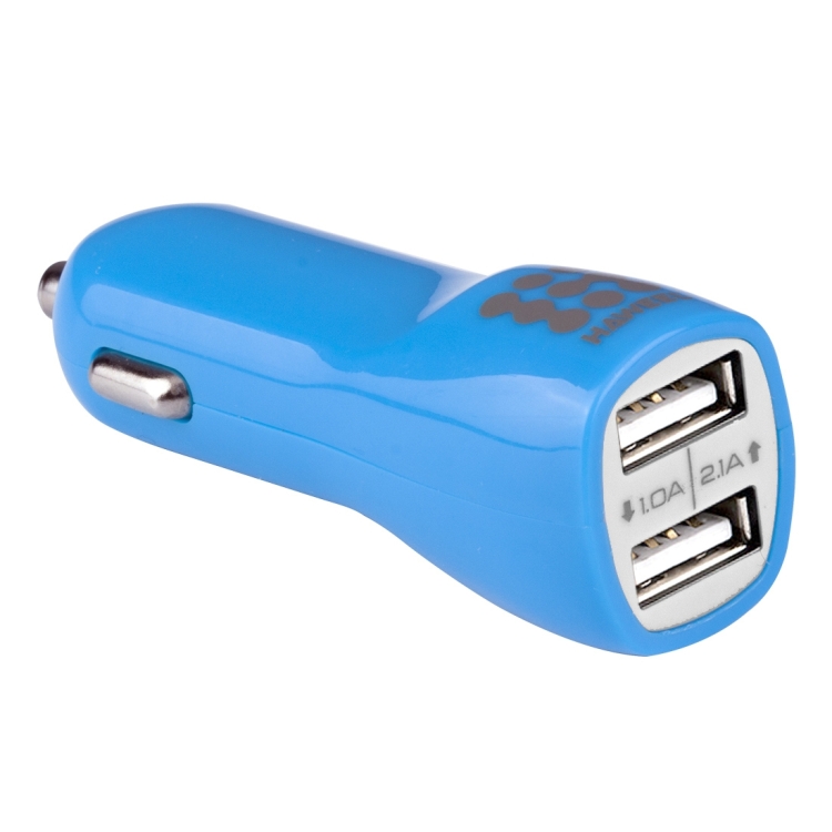 HAWEEL General 1A + 1A Dual USB Ports Car Charger(Blue)